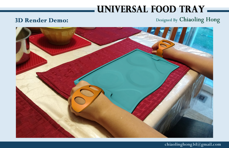 Universal Food Tray (Within Reach Design Competition) 3D Print 100288