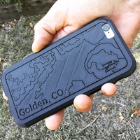 Small Topographic iPhone Case - Golden, CO 3D Printing 100738