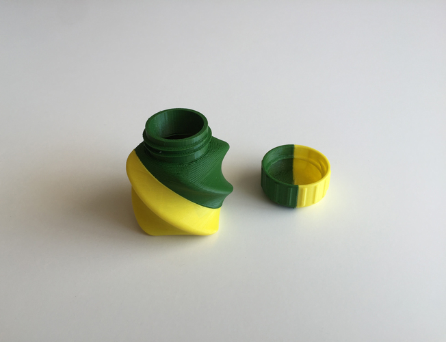 Twisted Bottle & Screw Cup (Dual Extrusion / 2 Color) 3D Print 100871