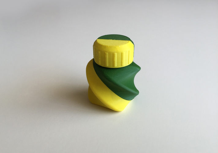 Twisted Bottle & Screw Cup (Dual Extrusion / 2 Color) 3D Print 100873