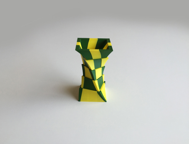 2-Color Box Vase (Dual Extrusion) 3D Print 100874