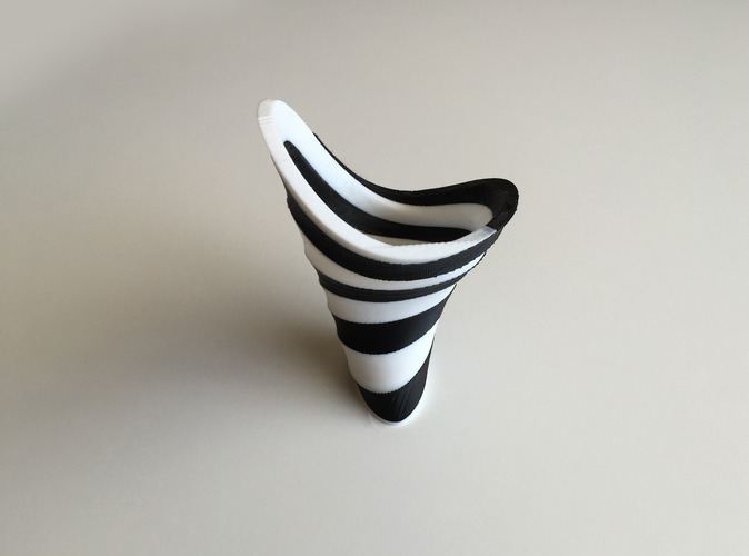 Zebra Vase (Dual Extrusion / 2 Color) 3D Print 100889 Zebra Vase (Dual Extrusion / 2 Color) 3D Print 100889