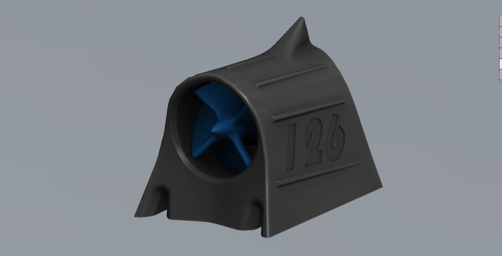 Mini Hood Scoop with turbine 3D Print 101809