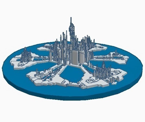 Stargate city of Atlantis (water/no-support remix) 3D Print 102093
