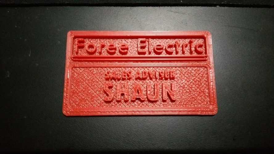 Shaun's nametag from Shaun of the Dead 3D Print 102485