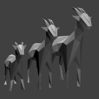 Small Low Poly Goat Family 3D Printing 102750