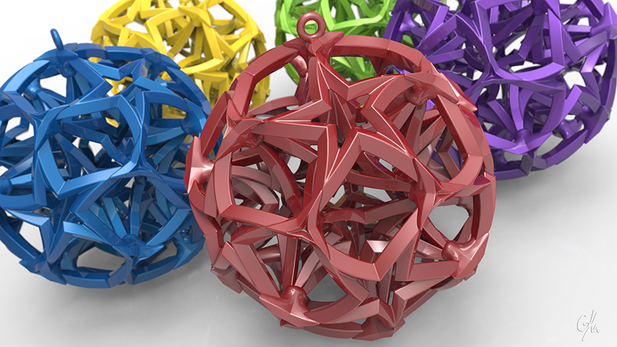 Circle of Stars Christmas Tree Ornament (Large) 3D Print 10373 Circle of Stars Christmas Tree Ornament (Large) 3D Print 10373