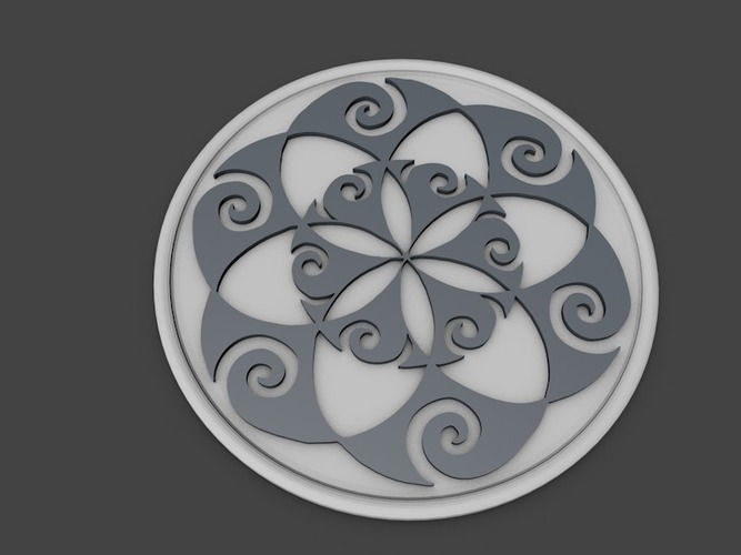 easy print koru design maori sacred geometry 3D Print 104371