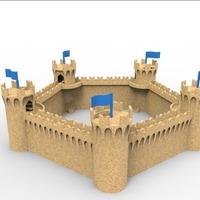 Small  modular medieval castle sand 3D Printing 104667