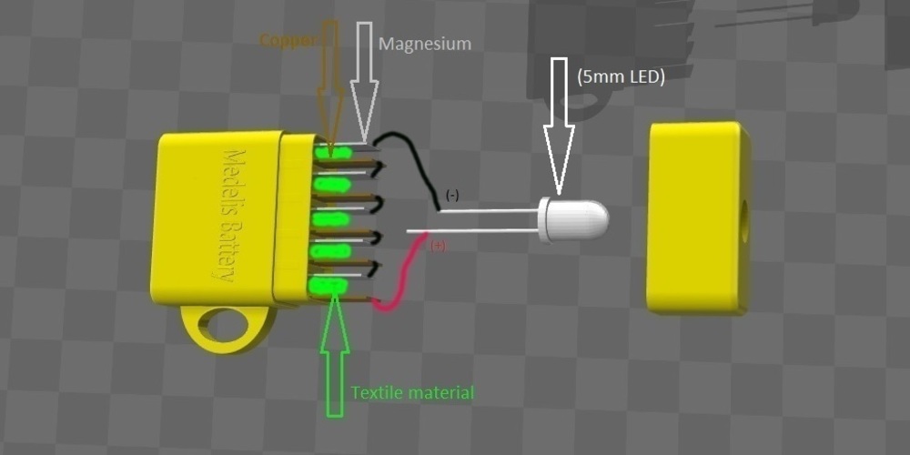 Water Powered Flashlight, Medelis Battery (free energy) 3D Print 104756 Water Powered Flashlight, Medelis Battery (free energy) 3D Print 104756