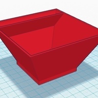 Small 4 inch Square Bowl with tray 3D Printing 104846