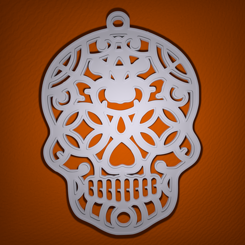 Sugar Skull Halloween Decoration 3D Print 104919