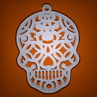 Small Sugar Skull Halloween Decoration 3D Printing 104919