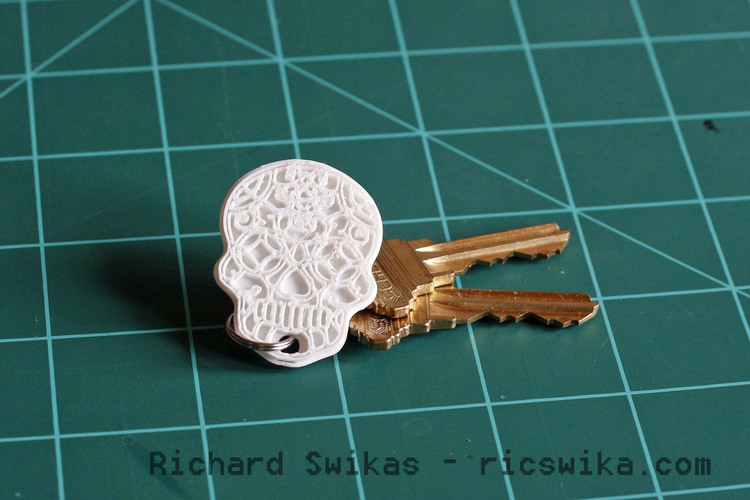 Sugar Skull Key Ring 3D Print 104956