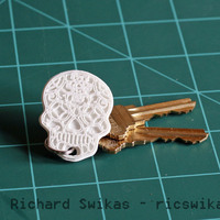 Small Sugar Skull Key Ring 3D Printing 104956