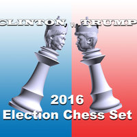 Small Clinton vs Trump Chess Set 3D Printing 105457