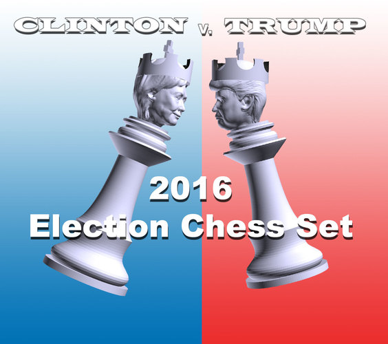 Clinton vs Trump 2016 Election Chess Set 3D Print 105477