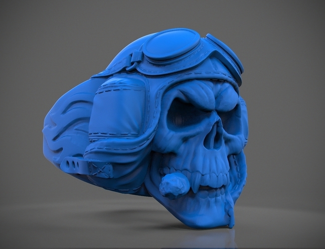 ring "Skull pilot" 3D Print 105807