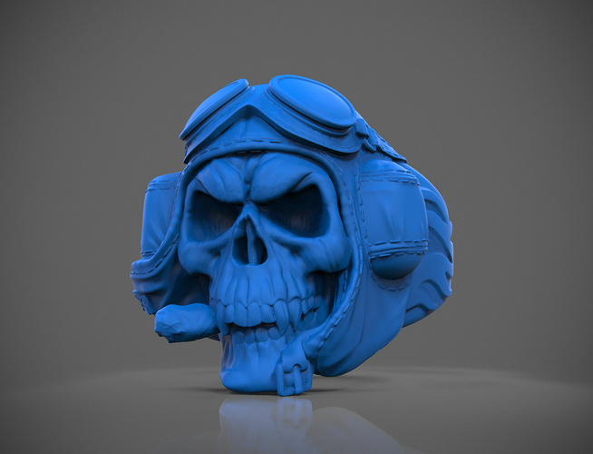 ring "Skull pilot" 3D Print 105811