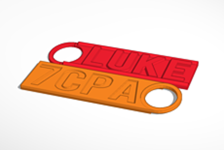 Name tag with engraved last name key ring 3D Print 105865 Name tag with engraved last name key ring 3D Print 105865