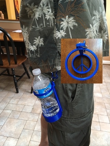 Clip on water bottle tote for the hippies... 3D Print 106408 Clip on water bottle tote for the hippies... 3D Print 106408