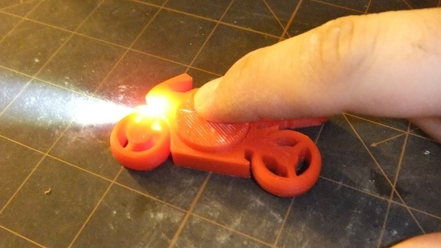 Motorcycle Keychain with Light 3D Print 106619