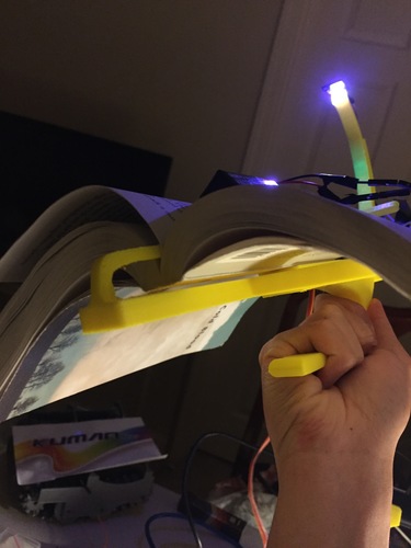 NightBook Holder with LED and Servo 3D Print 106749