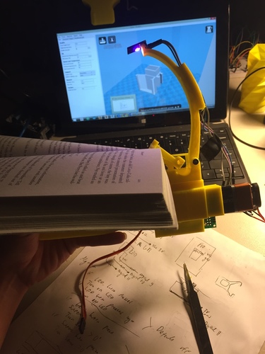 NightBook Holder with LED and Servo 3D Print 106750