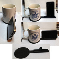 Small Coffee Coaster and iPhone Holder for Desk **UPDATED VERSION 3D Printing 107608