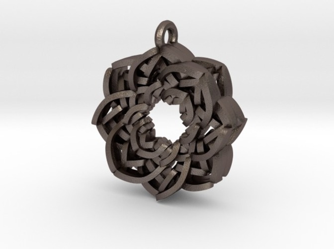 Layered Flower Necklace Pendant 3D Print 10779