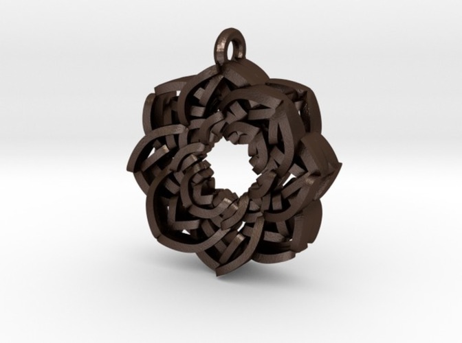 Layered Flower Necklace Pendant 3D Print 10780