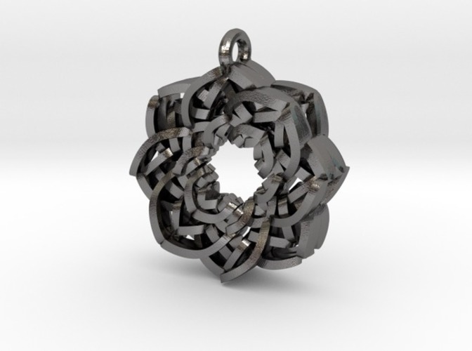 Layered Flower Necklace Pendant 3D Print 10781