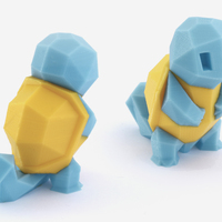 Small Low-Poly Squirtle - Multi and Dual Extrusion version 3D Printing 108545