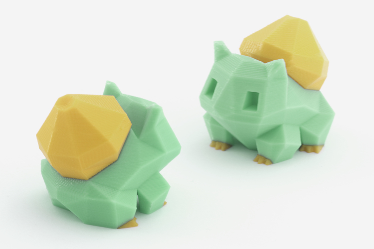 Low-Poly Bulbasaur - Multi and Dual Extrusion version 3D Print 108547