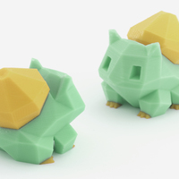 Small Low-Poly Bulbasaur - Multi and Dual Extrusion version 3D Printing 108547