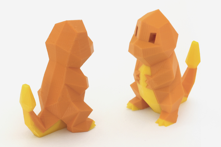 Low-Poly Charmander - Multi and Dual Extrusion version 3D Print 108549