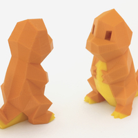 Small Low-Poly Charmander - Multi and Dual Extrusion version 3D Printing 108549