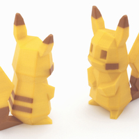 Small Low-Poly Pikachu  - Multi and Dual Extrusion version 3D Printing 108675