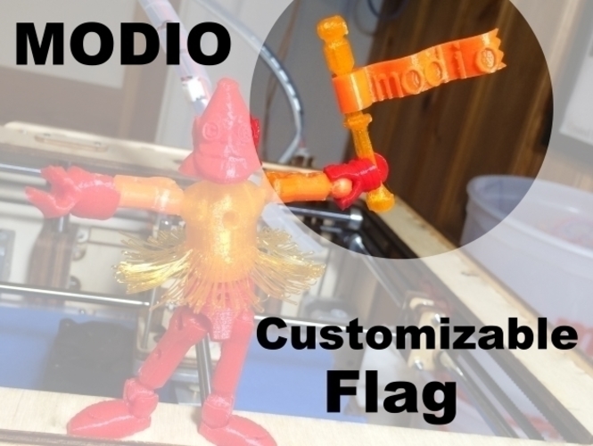 modio - customizable Flag!  3D Print 109141