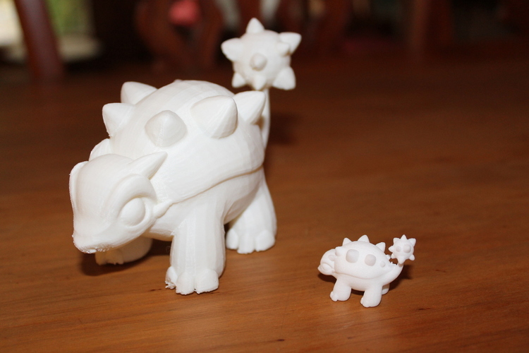 Two Dinosaurs without support 3D Print 10929