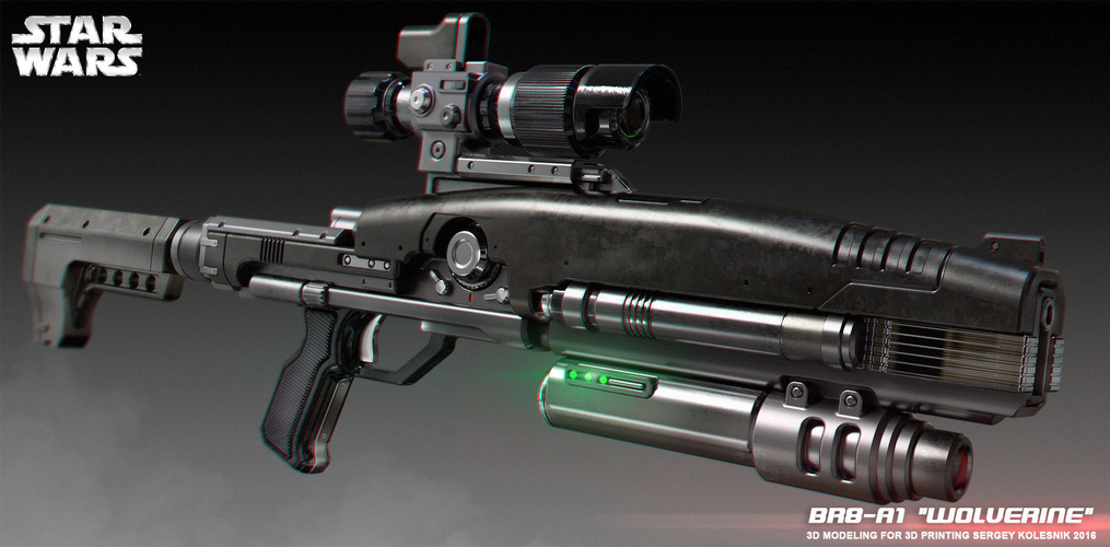 BR8-A1 Wolverine Blaster Rifle 3D Print 110310