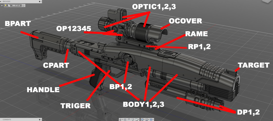 BR8-A1 Wolverine Blaster Rifle 3D Print 110312