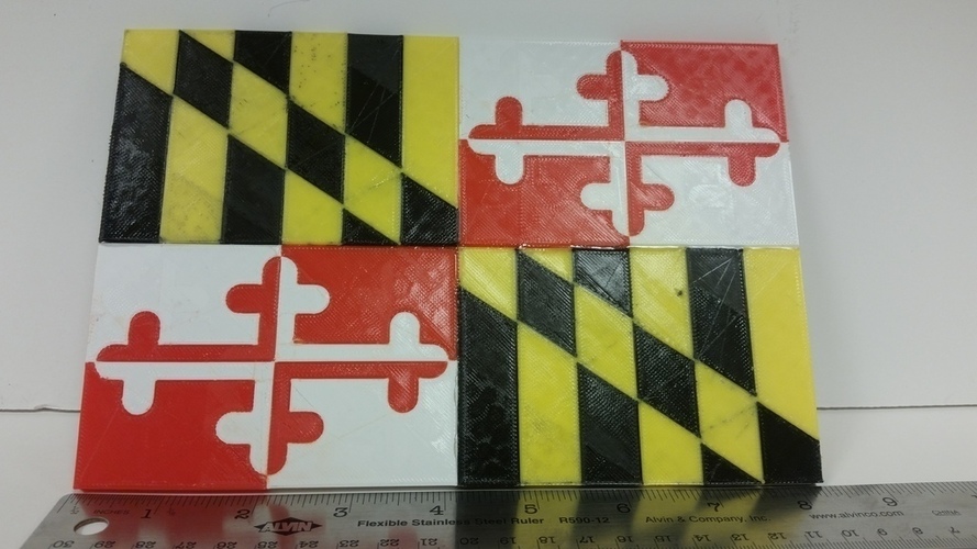 Maryland Flag Dual Extrusion 3D Print 110860