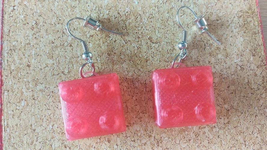 Lego Earrings Small 3D Print 112339