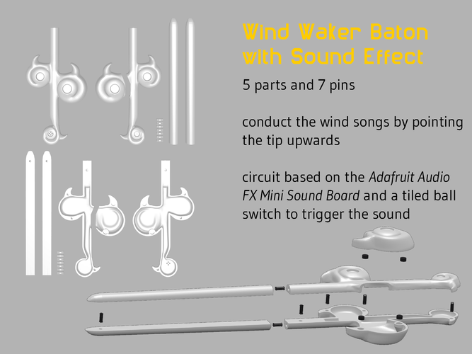 Zelda - The Wind Waker Baton with Sound Effect 3D Print 112956