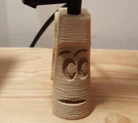 Articulating Arm Lamp Clamp w/ SeeMeCNC Moai Statue 3D Print 113471