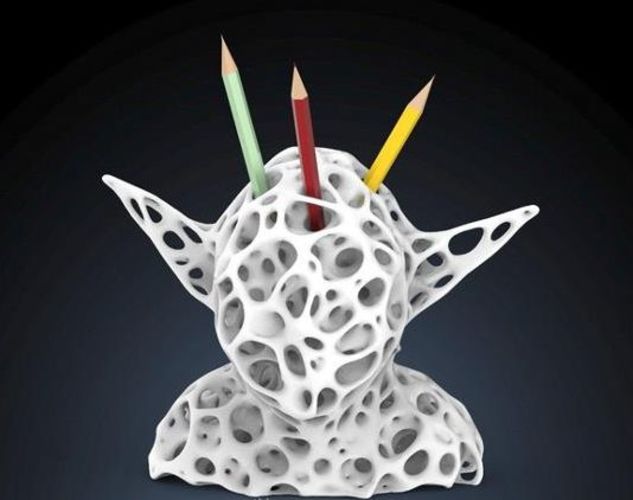 Holder pencils on your desk. Yoda bust 3D Print 11411