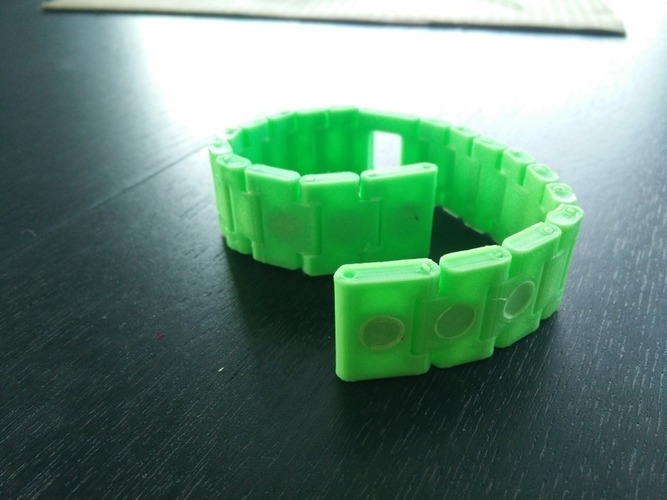 Watch-style link bracelet with magnetic closure 3D Print 114619