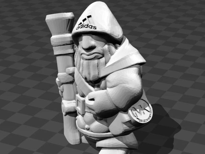Modern - Dwarfclan Gunner 3D Print 115044 Modern - Dwarfclan Gunner 3D Print 115044