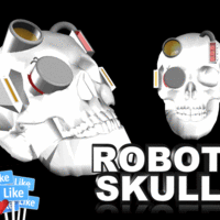 Small Robot Skull 3D Printing 115964